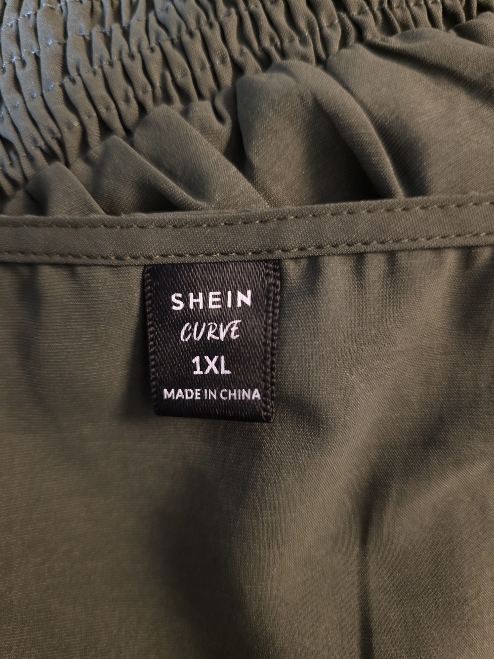 SHEIN Olive Green V-Neck Flutter Sleeve Wrap Top - Picture 3 of 4